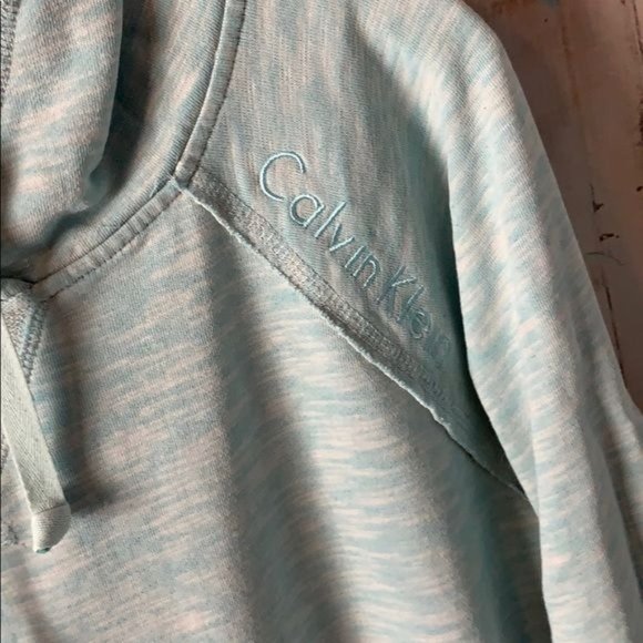 Calvin Klein Womans M Light Weight Hooded Sweatshirt Kangaroo Pocket Green - Picture 2 of 7
